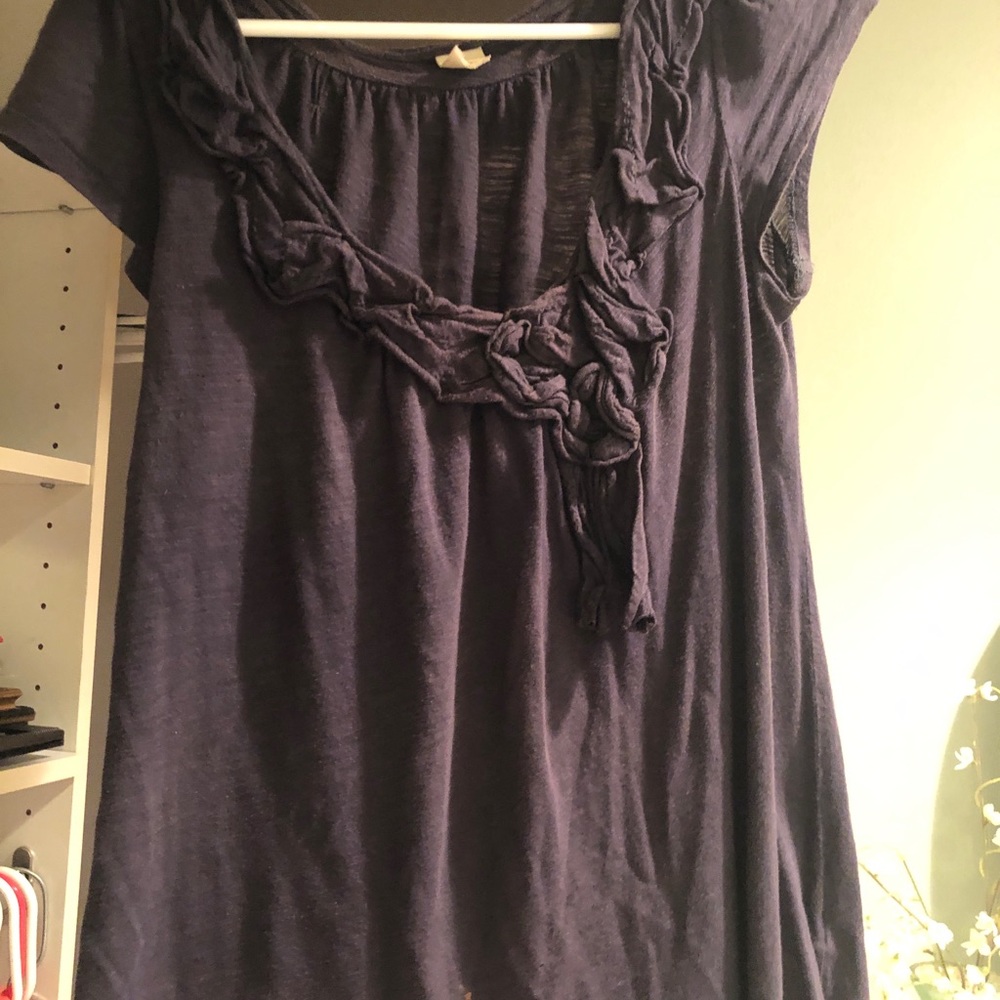 Anthropology Blue Cotton Top